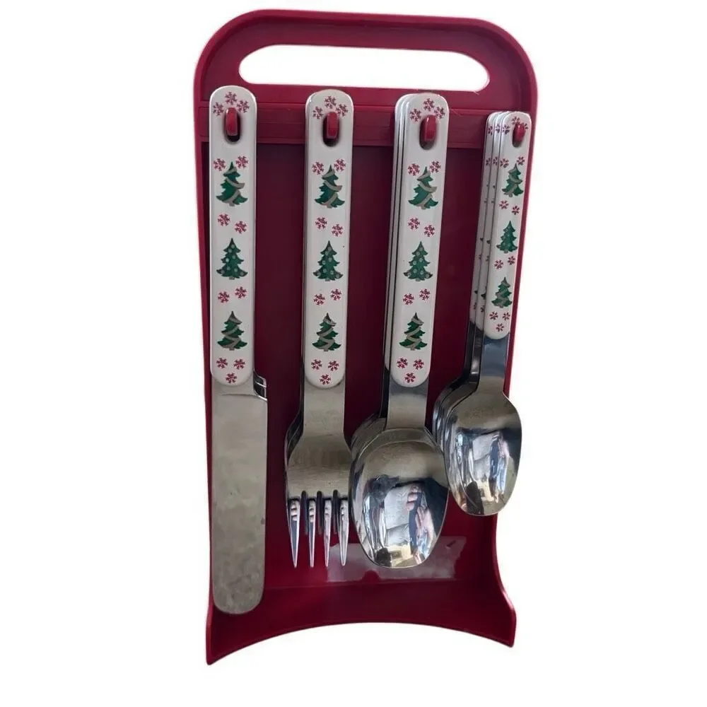 Oneida Holiday Colormates 24 Piece Set For 6 Vintage Flatware Set